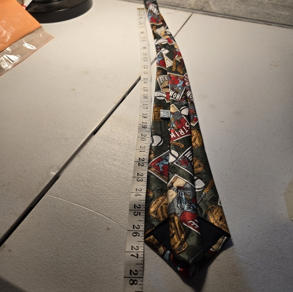 City One Handmade Baseball Theme Silk Tie - Picture 4 of 7